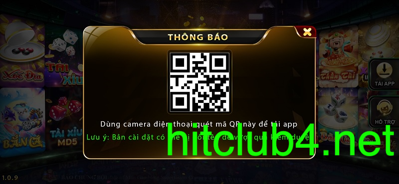 Quét mã QR để có thể tải app Hit Club nhanh chóng